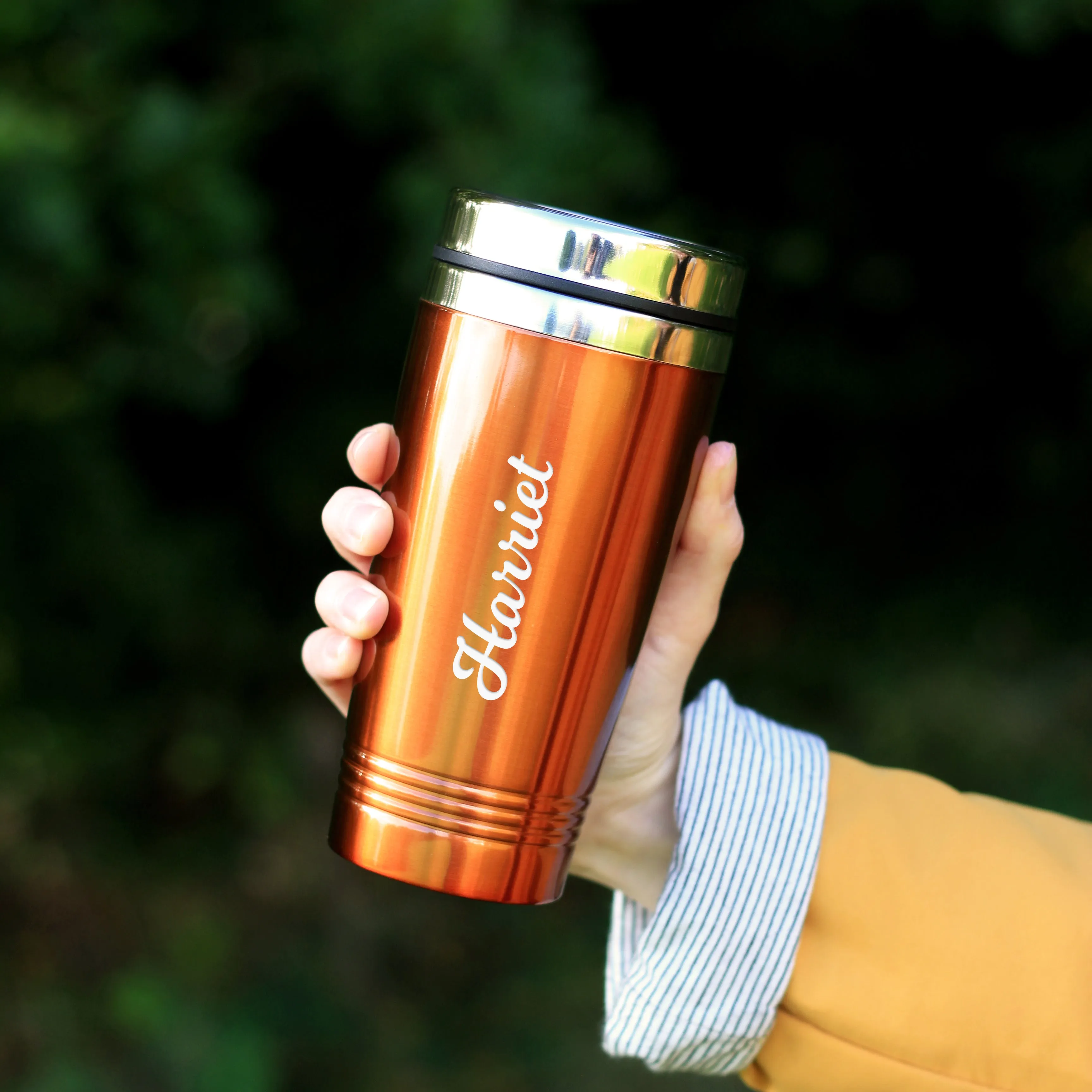 Personalised Stainless Steel Insulated Travel Flask Mug