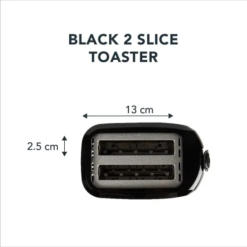 Pifco Black 2 Slice Toaster