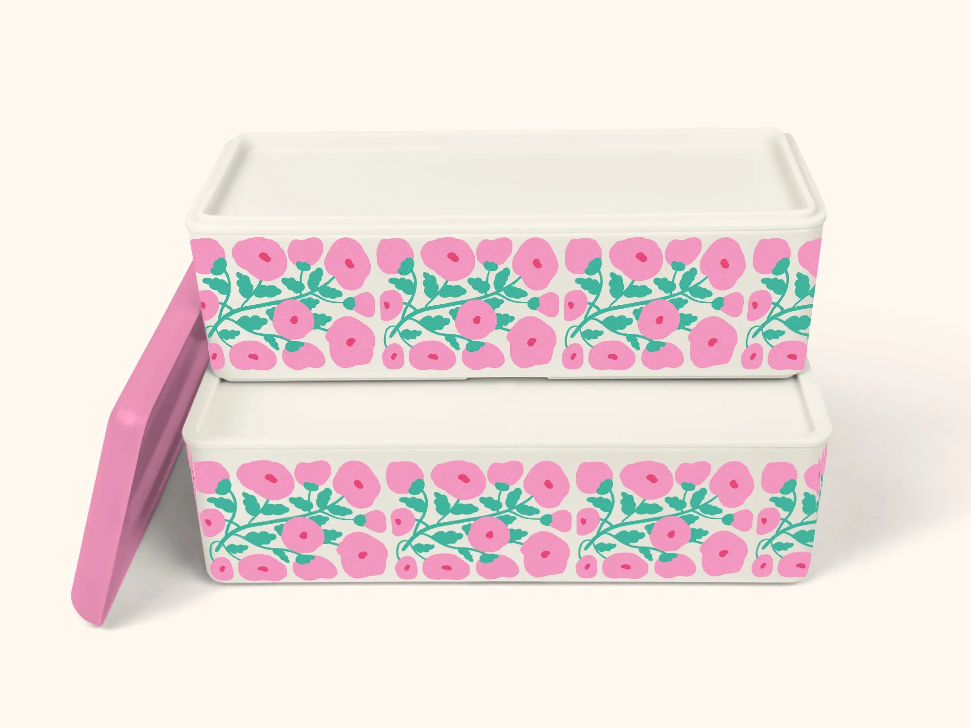 Pink Poppies Snack Size Bento Box