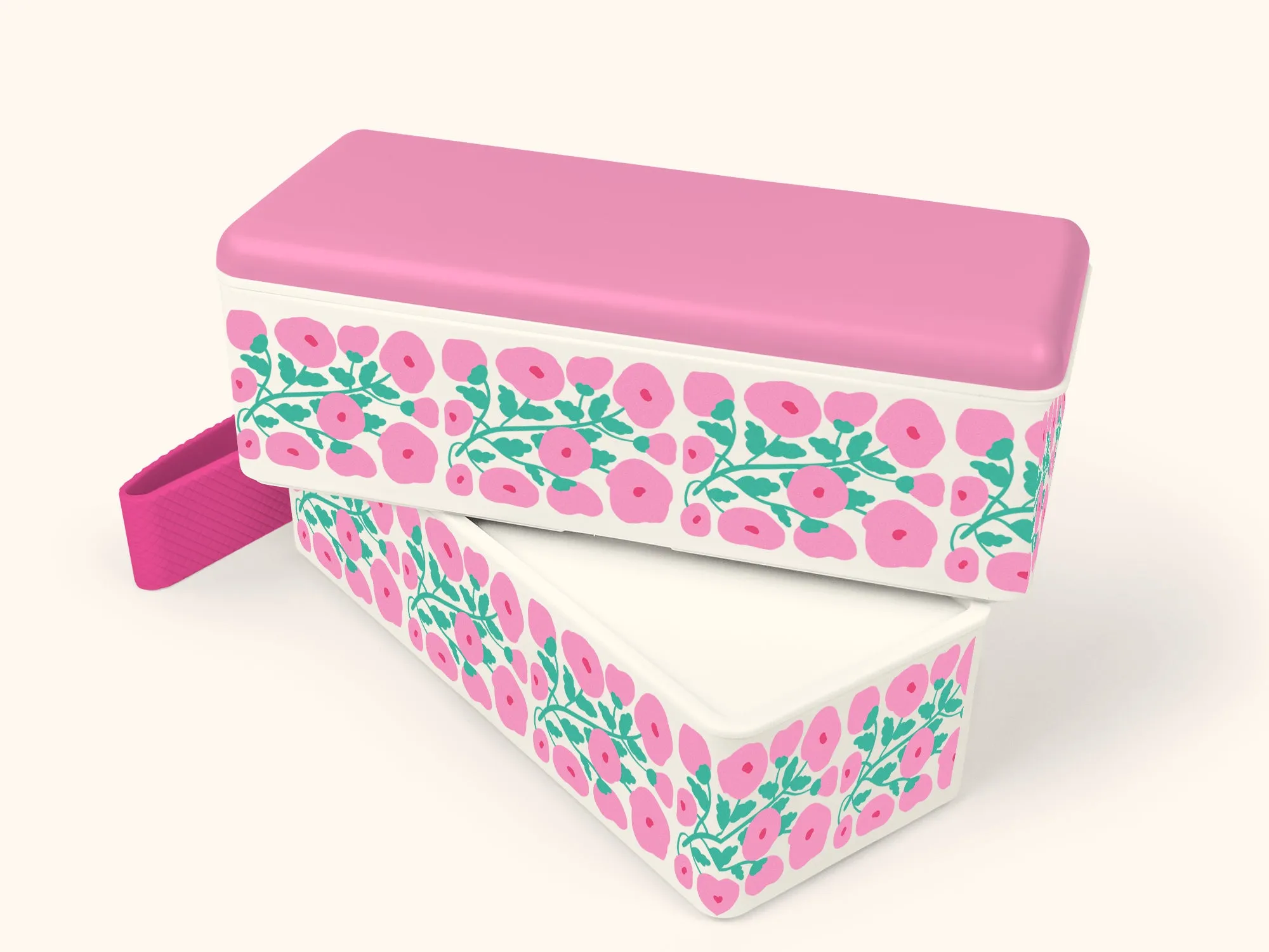 Pink Poppies Snack Size Bento Box
