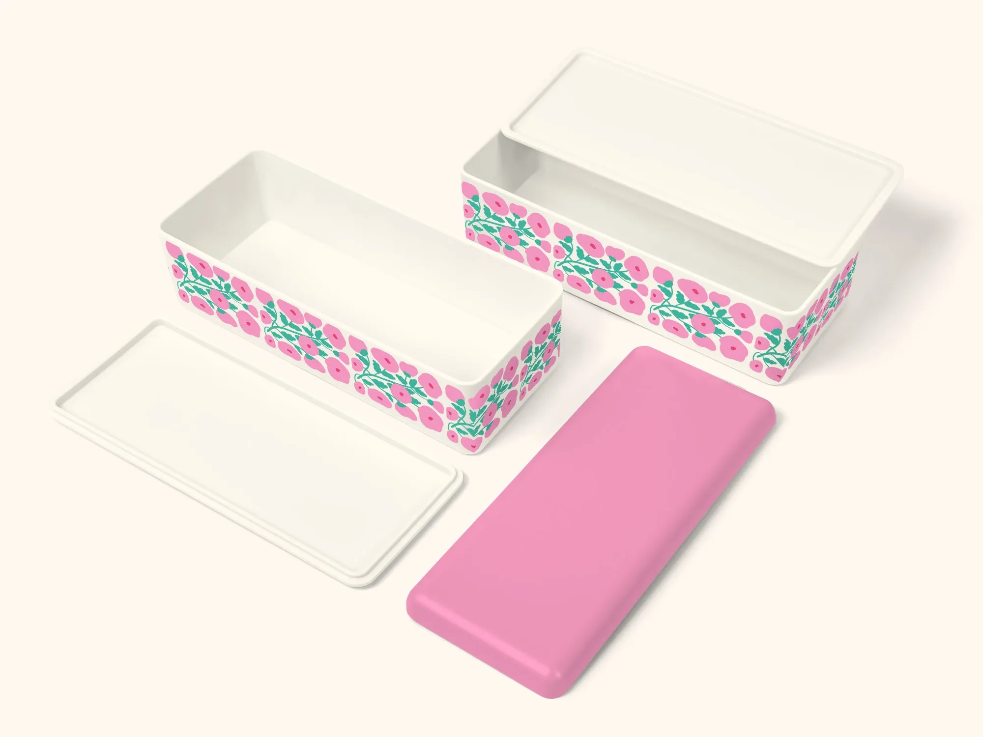 Pink Poppies Snack Size Bento Box