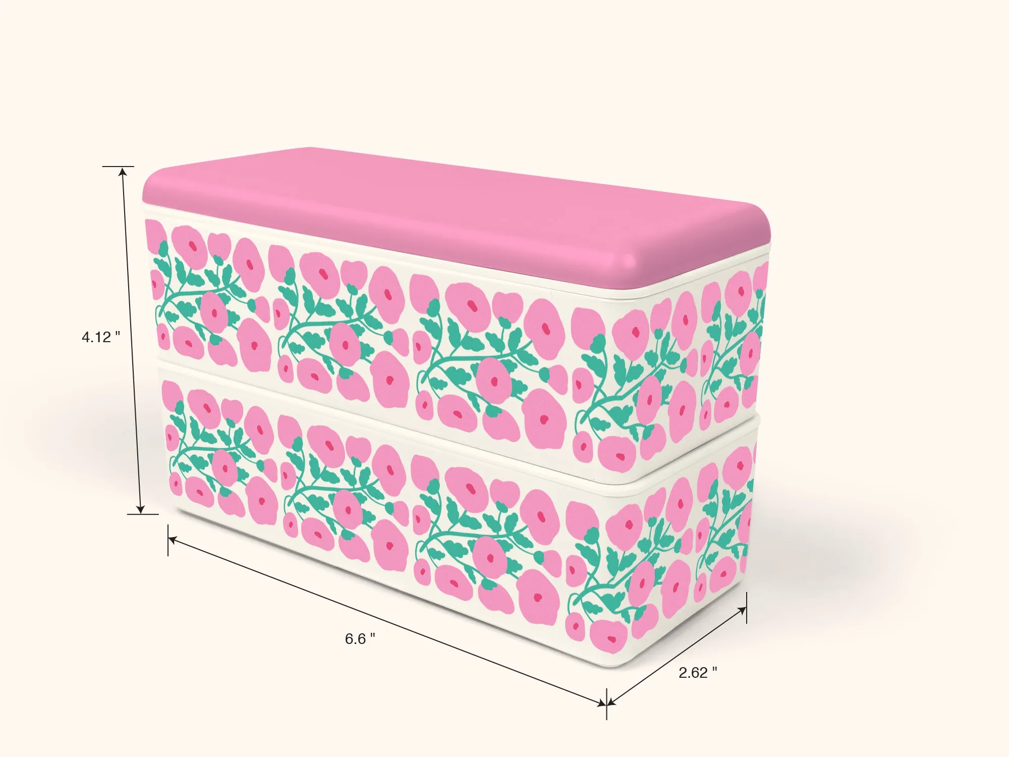 Pink Poppies Snack Size Bento Box