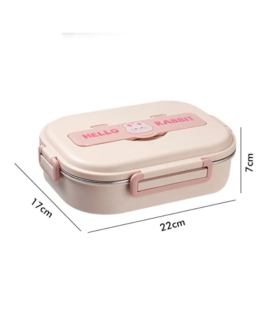 Pink Rabbit Kids Lunch Tiffin Box with Insulated Cover