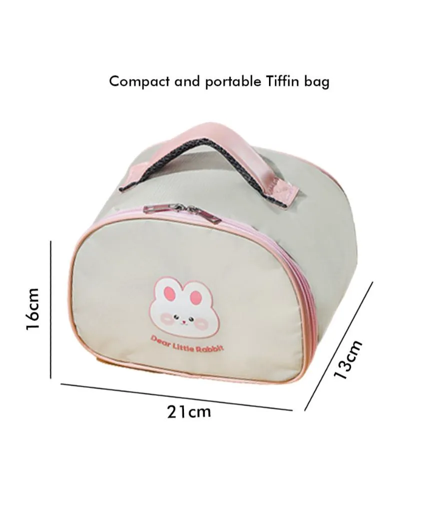 Pink Rabbit Kids Lunch Tiffin Box with Insulated Cover
