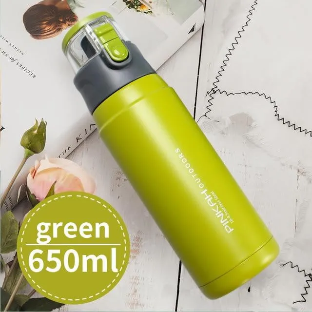 PINKAH 650ML Thermo Mug Stainless Steel Vacuum Flasks Sport Style Insulated Outdoor Water Bottle Thermos