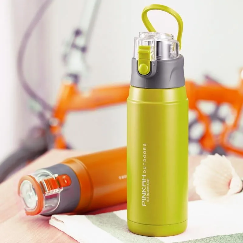 PINKAH 650ML Thermo Mug Stainless Steel Vacuum Flasks Sport Style Insulated Outdoor Water Bottle Thermos
