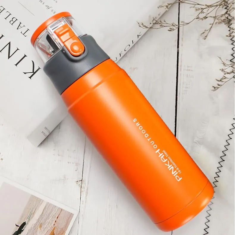 PINKAH 650ML Thermo Mug Stainless Steel Vacuum Flasks Sport Style Insulated Outdoor Water Bottle Thermos