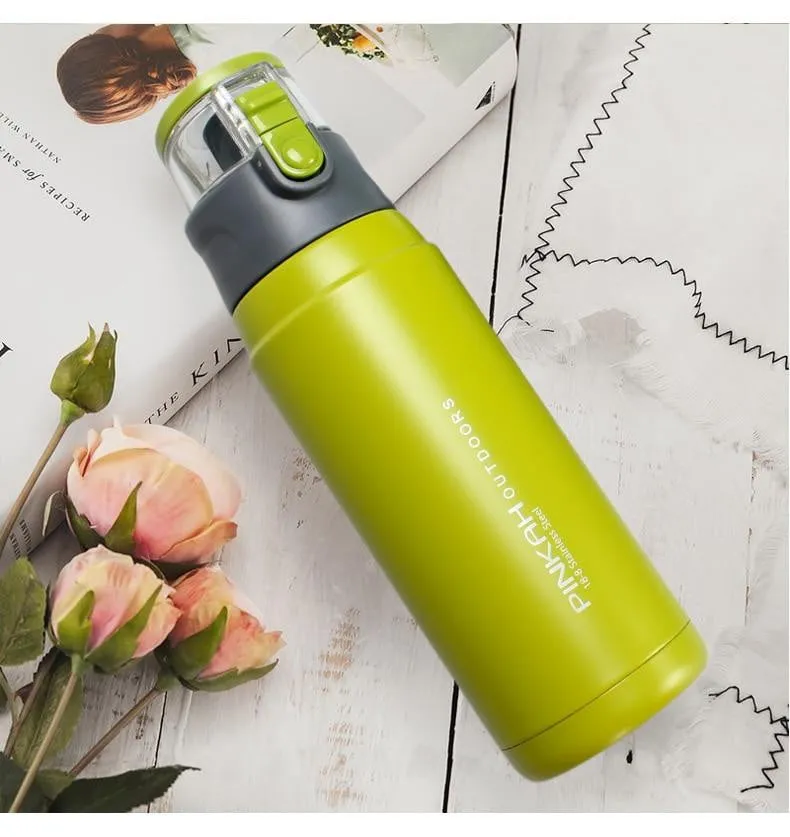 PINKAH 650ML Thermo Mug Stainless Steel Vacuum Flasks Sport Style Insulated Outdoor Water Bottle Thermos