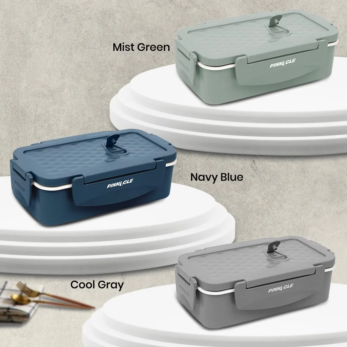 Pinnacle Prata Stainless Steel Insulated Lunch Box (750ml) | Lunch Box for Kids & Office Women | Leak Proof Lunch Box | Tiffin Box | Lunch Boxes for Office Men | Keeps Warm for 4hrs | Blue (Green)