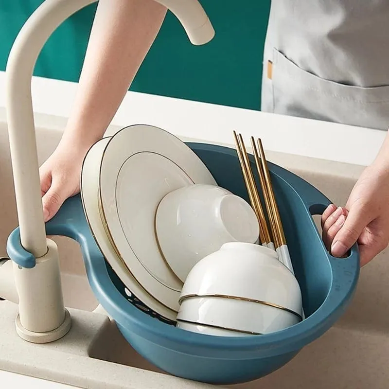 Plastic Fruit Vegetable Wash Drain Basket, Plastic Organizer Basket With Hook, Storage Container, Sink Hanging Drain Basket, Kitchen Storage Sink Shelf, Silicone Storage Basket Bag, Adjustable Holder For Sink