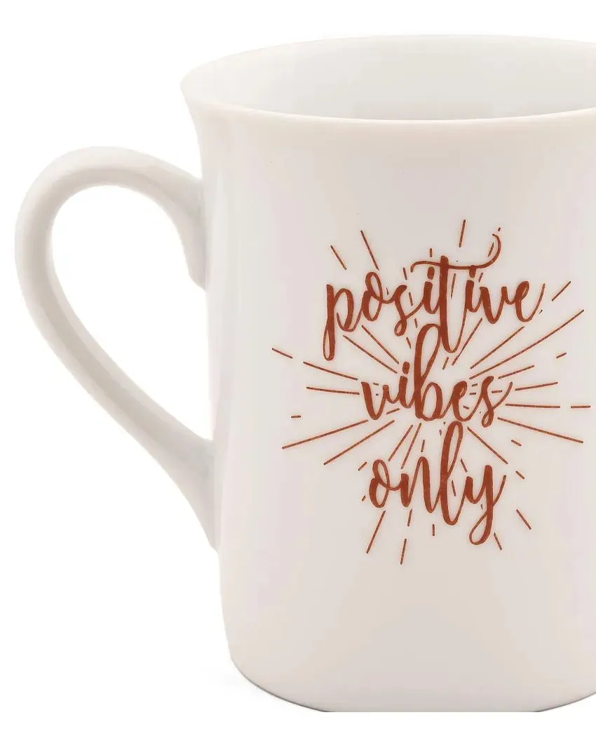 Positive Vibes Porcelain Coffee Mugs | Set of 2
