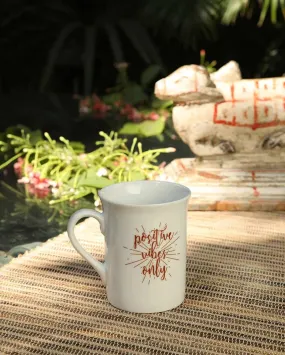 Positive Vibes Porcelain Coffee Mugs | Set of 2