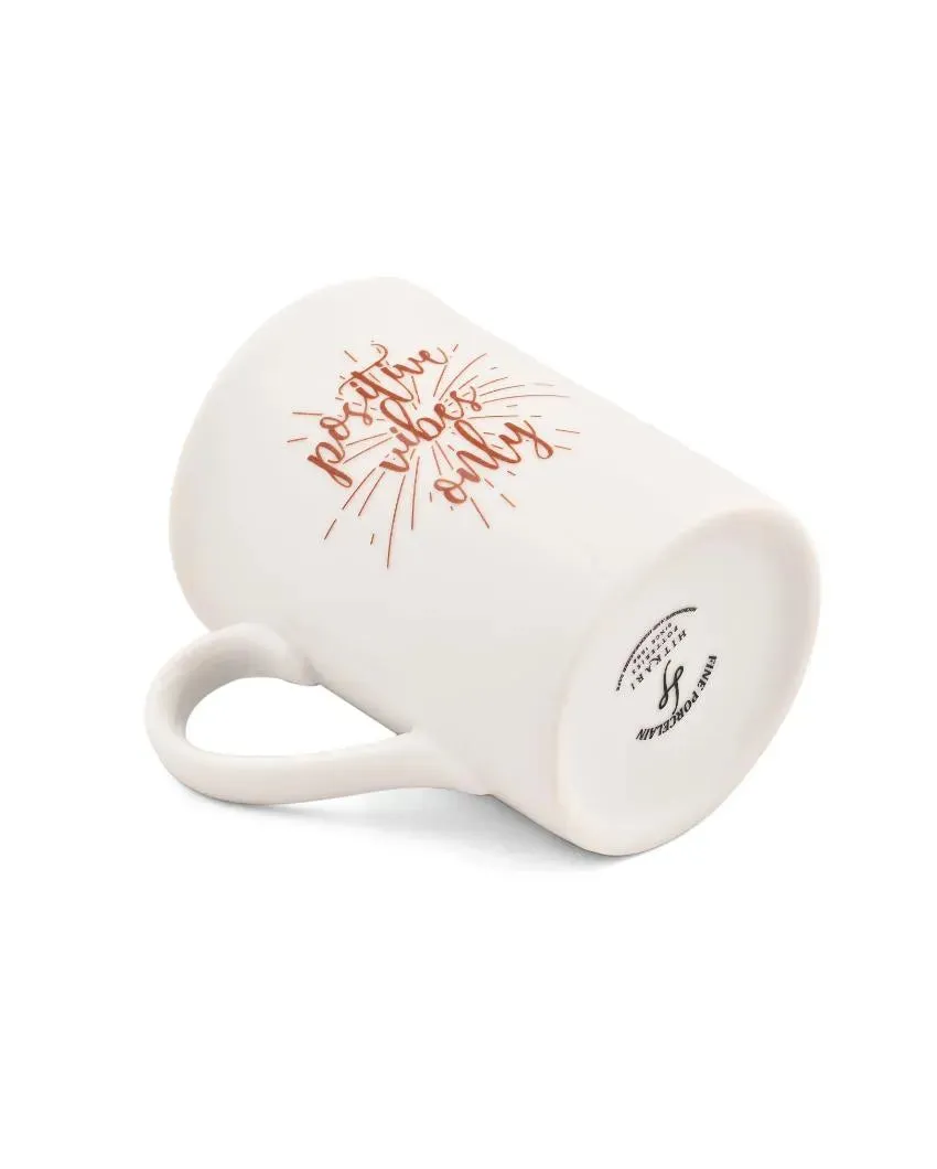 Positive Vibes Porcelain Coffee Mugs | Set of 2