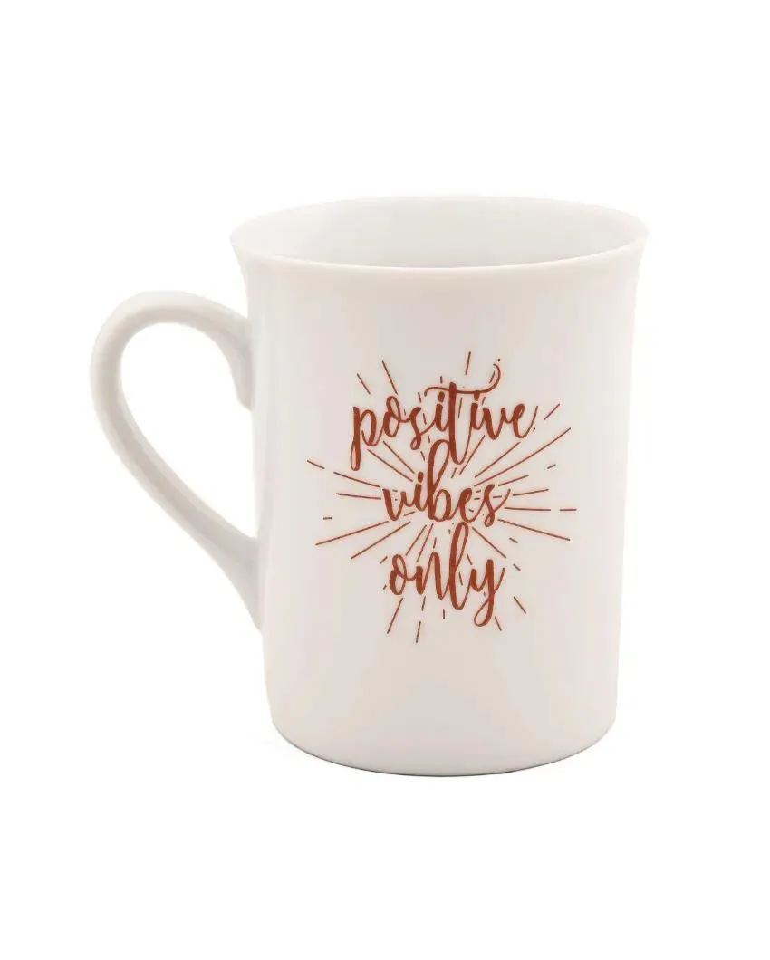Positive Vibes Porcelain Coffee Mugs | Set of 2