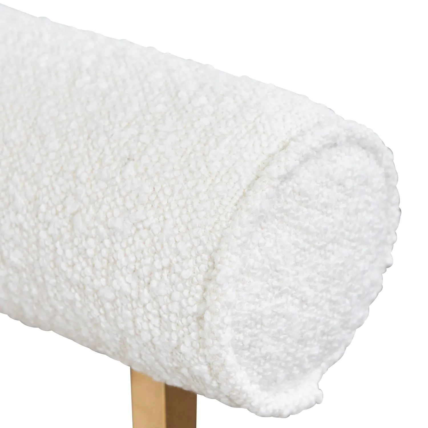 Prato Daisy White Boucle Occasional Chair - Brushed Gold Base