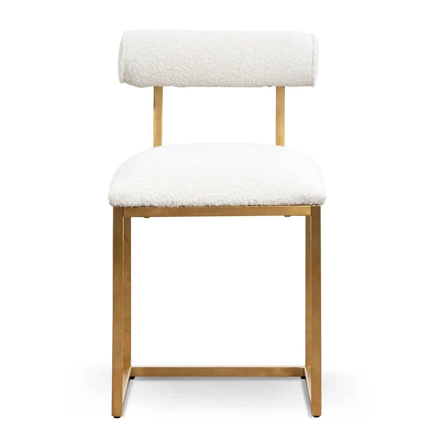Prato Daisy White Boucle Occasional Chair - Brushed Gold Base