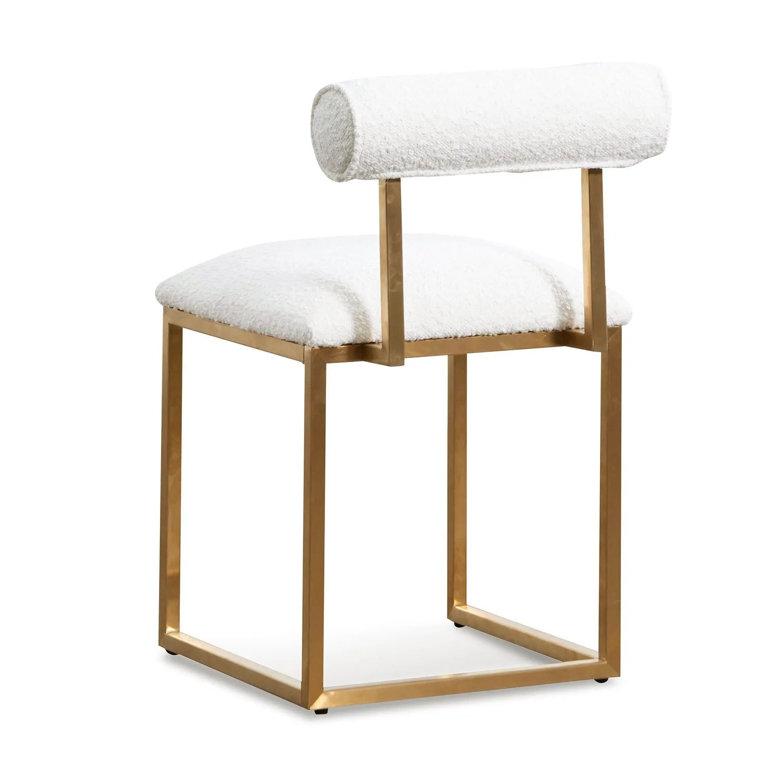 Prato Daisy White Boucle Occasional Chair - Brushed Gold Base