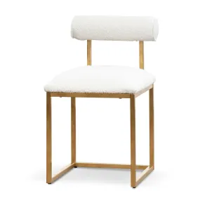 Prato Daisy White Boucle Occasional Chair - Brushed Gold Base