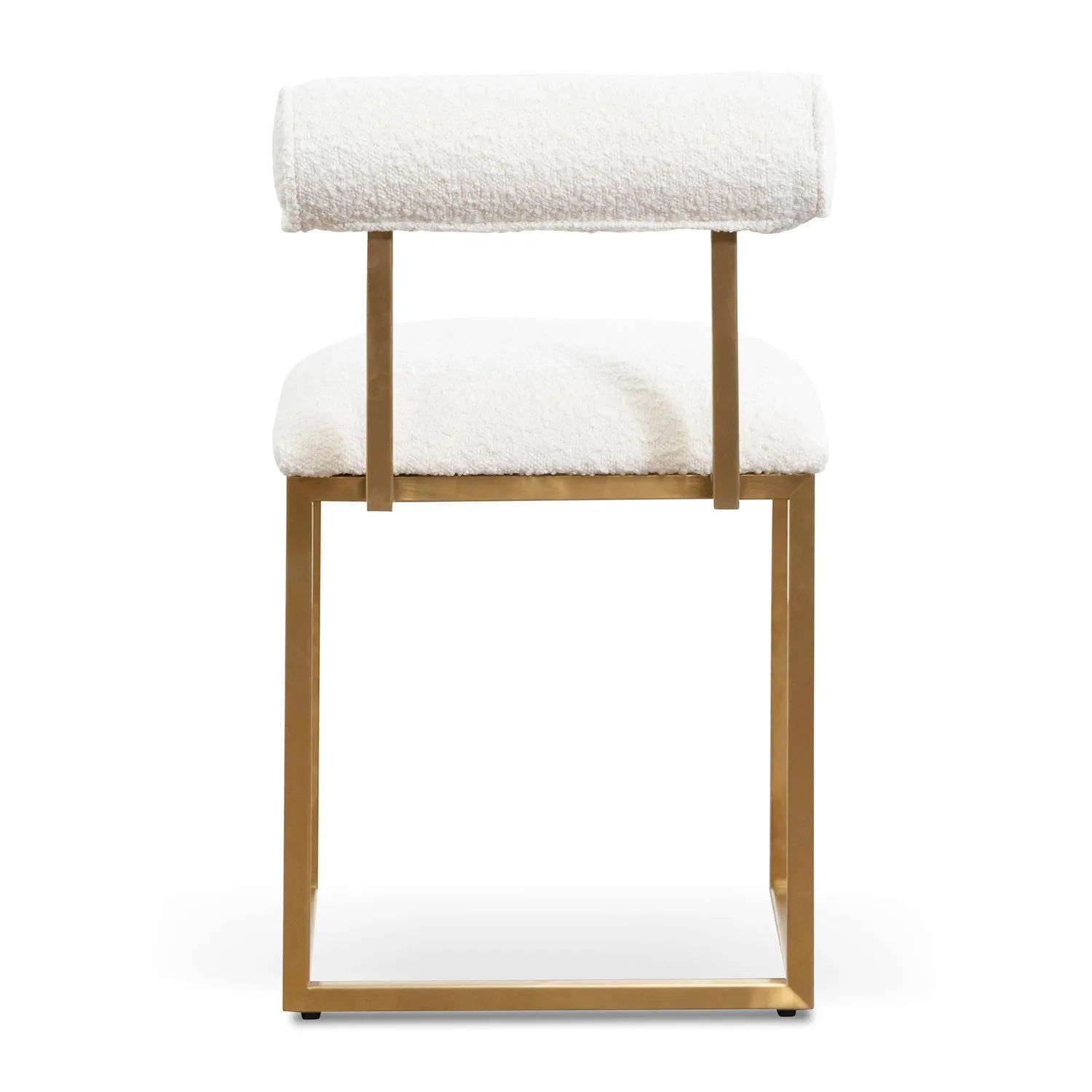 Prato Daisy White Boucle Occasional Chair - Brushed Gold Base