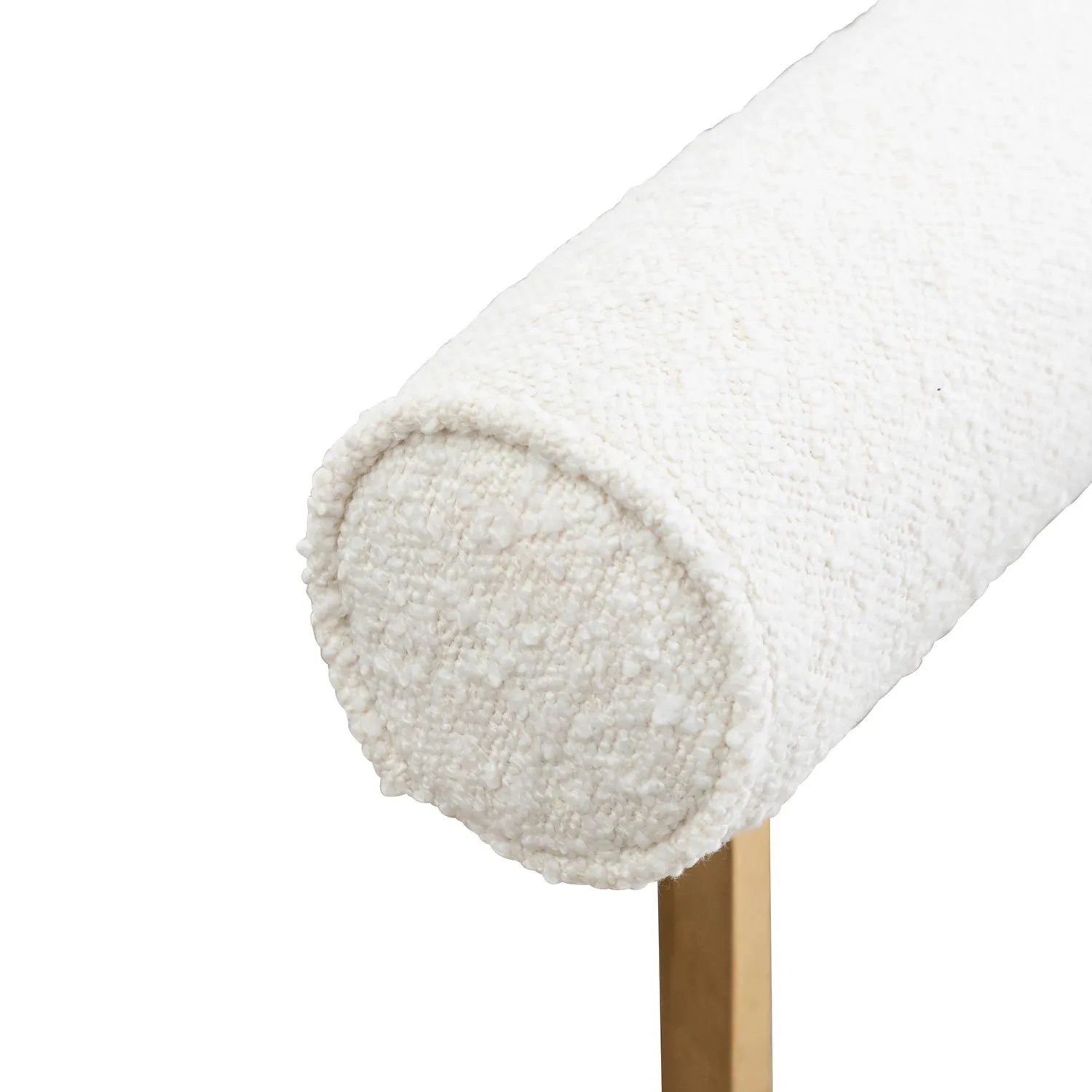 Prato Daisy White Boucle Occasional Chair - Brushed Gold Base