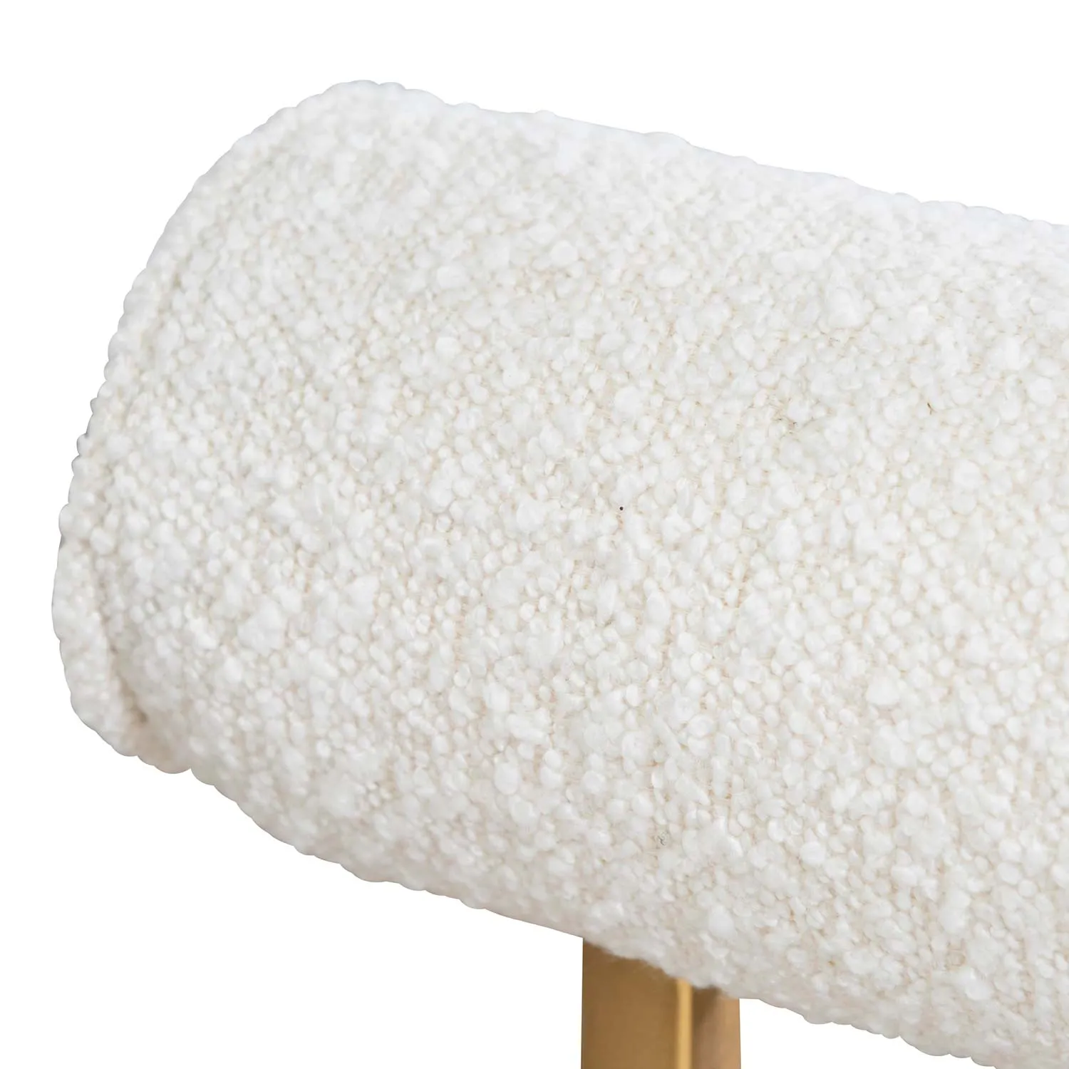 Prato Daisy White Boucle Occasional Chair - Brushed Gold Base