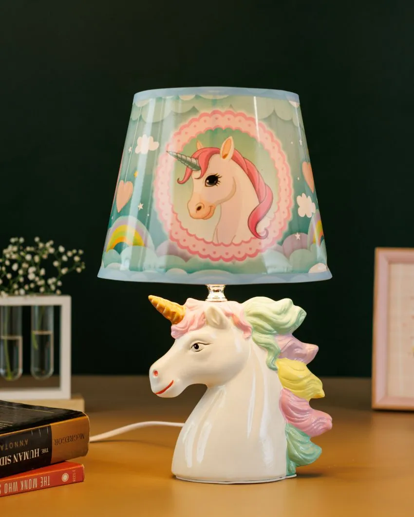 Premium Style Kids' Room Ceramic Unicorn Lamp | 8 x 13 inches