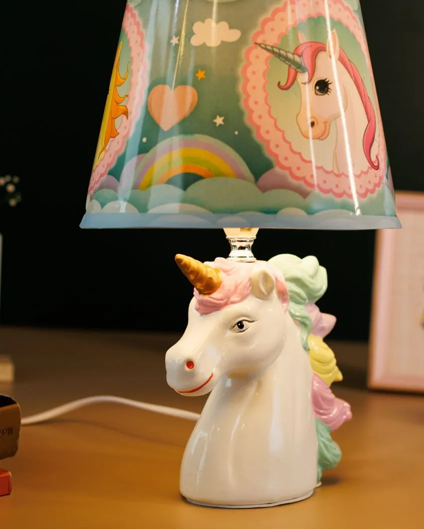 Premium Style Kids' Room Ceramic Unicorn Lamp | 8 x 13 inches
