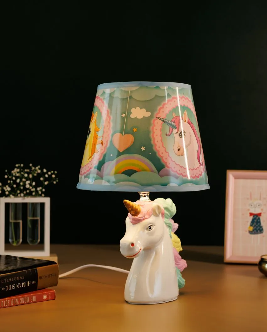 Premium Style Kids' Room Ceramic Unicorn Lamp | 8 x 13 inches