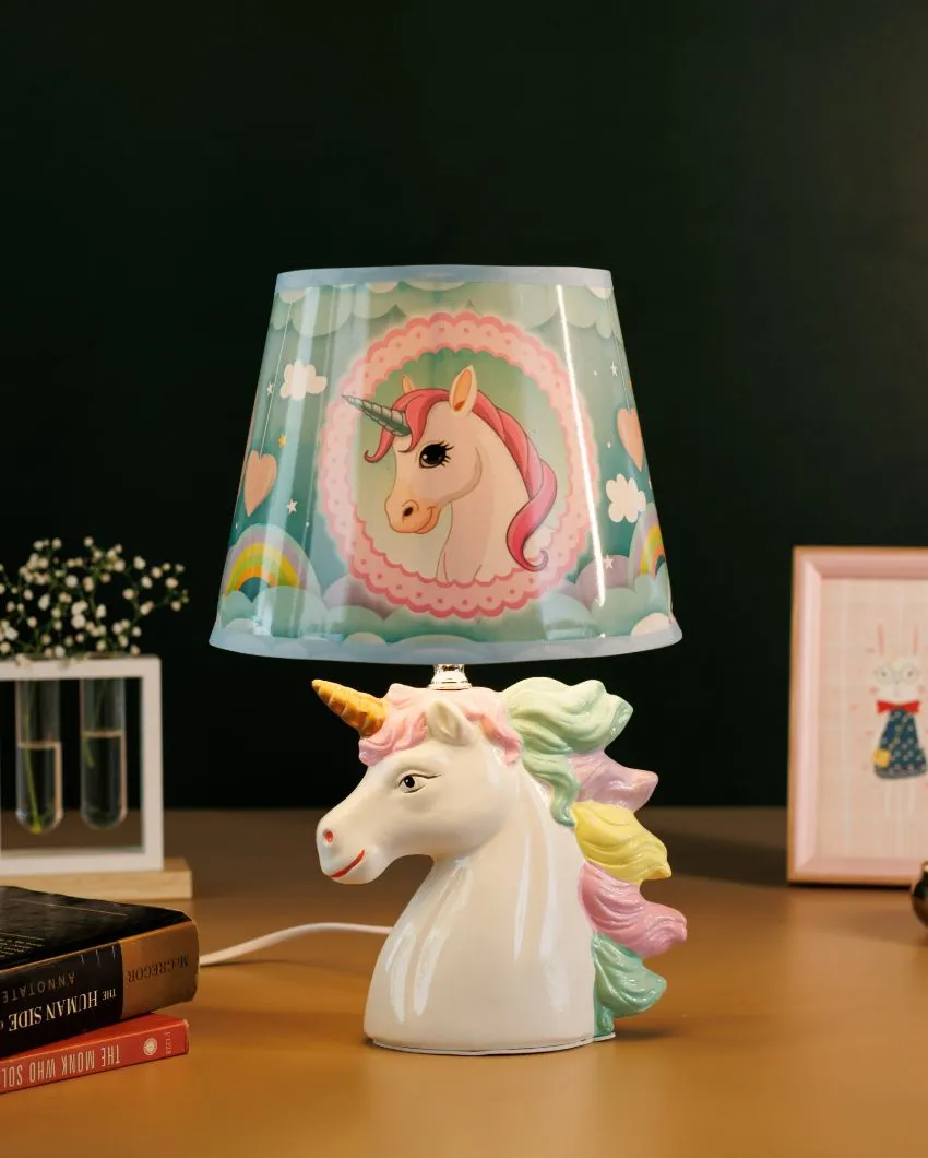 Premium Style Kids' Room Ceramic Unicorn Lamp | 8 x 13 inches
