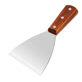 Professional Grill Scraper Stainless Steel Blade 4'' with Wood Handle