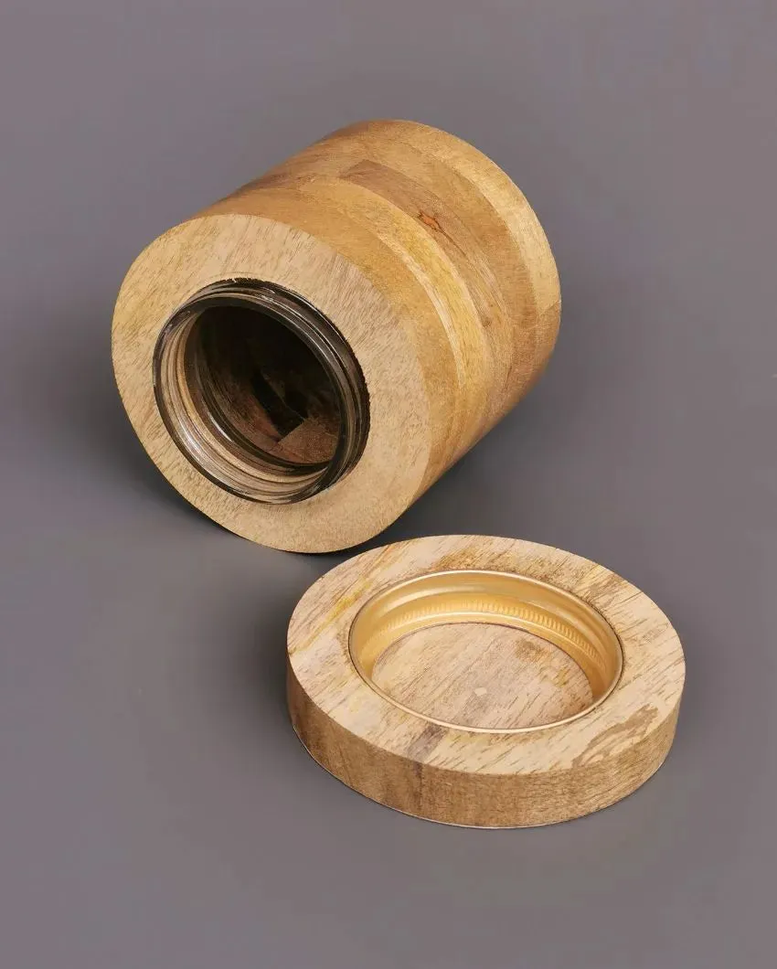 Rose Wooden Eco Friendly Jars | 250Ml | 4 x 4 inches