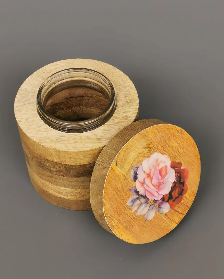 Rose Wooden Eco Friendly Jars | 250Ml | 4 x 4 inches