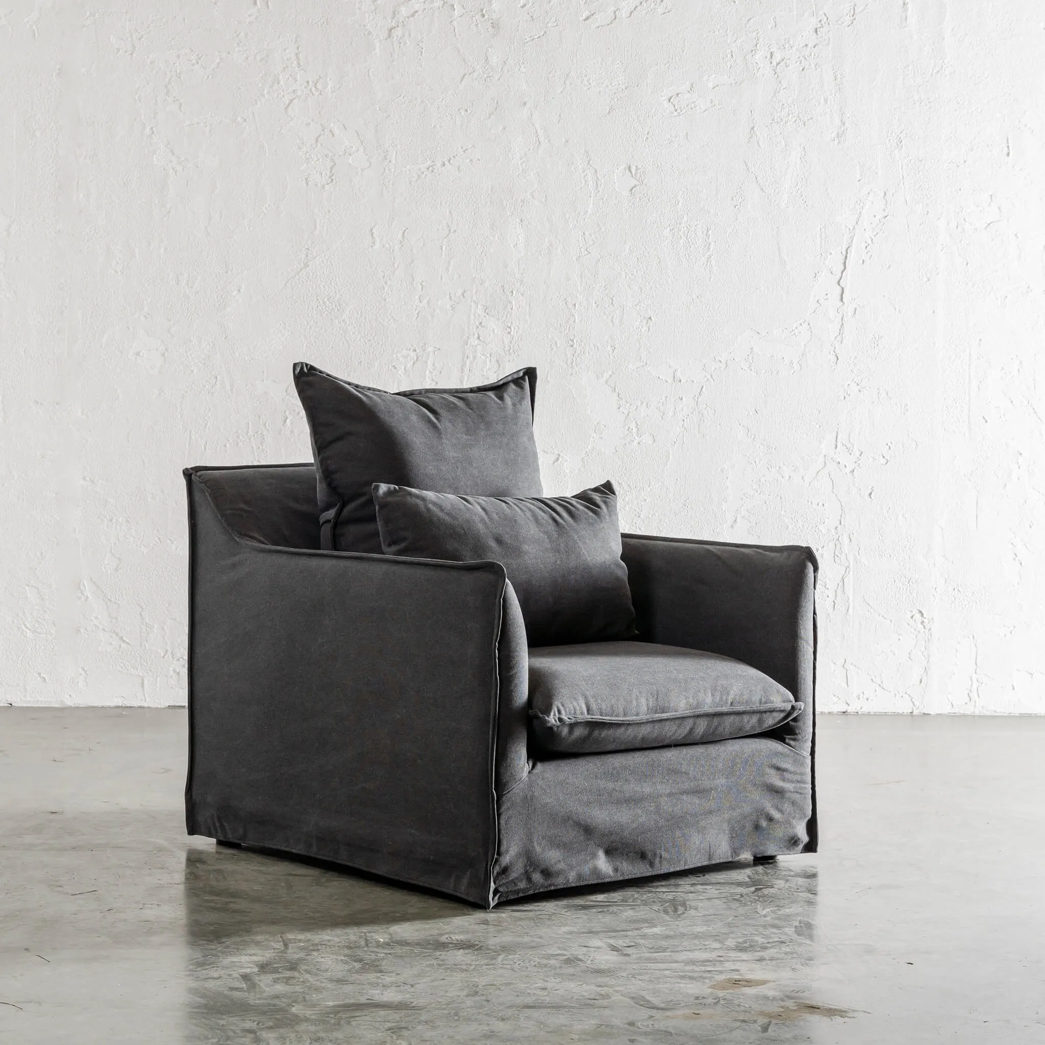 SEVILLA SLIP COVER ARMCHAIR   |  CARBON ASH MARLE