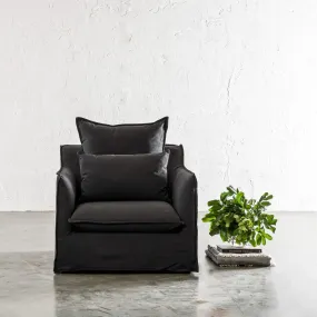 SEVILLA SLIP COVER ARMCHAIR   |  CARBON ASH MARLE