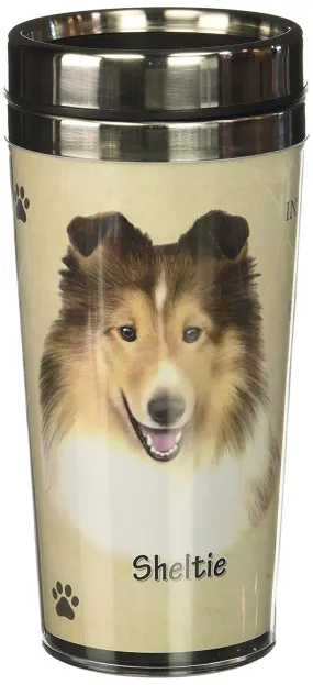 Sheltie Thermos Travel Tumbler Mug
