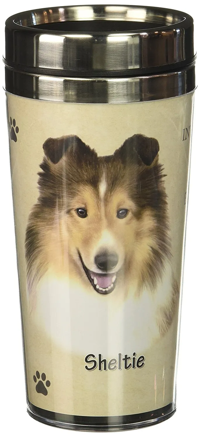 Sheltie Thermos Travel Tumbler Mug