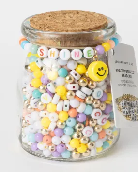 Shine Pastel Multicolor DIY Letter Bead Jar with Ceramic Happy Face Charm