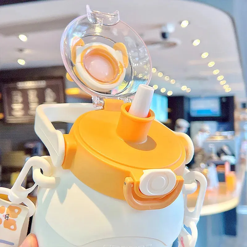 SINOTAO  -  Cartoon Vacuum Flasks Large Capacity Insulation Cup Outdoor Kawaii Kid Tumbler Cute Water Bottle For Girl Portable Straw Thermos