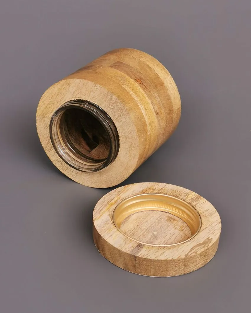 Sparrow Wooden Eco Friendly Jar | 250Ml | 3 x 4 inches