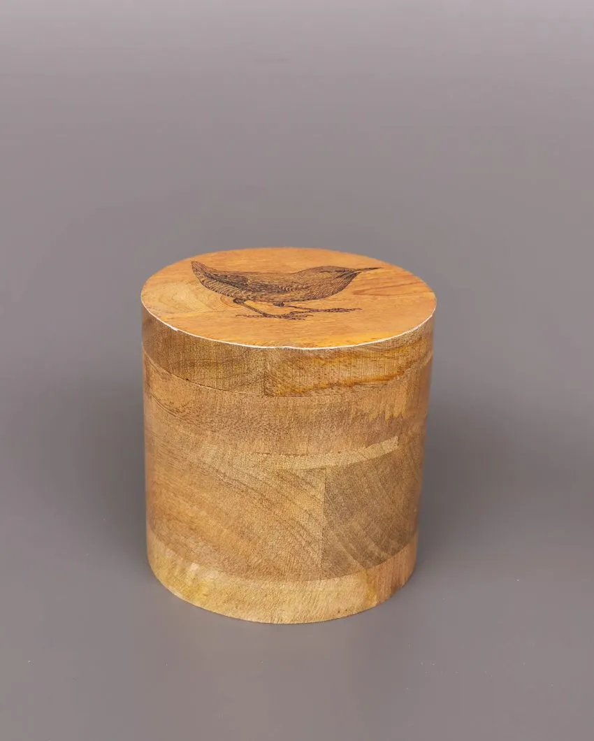 Sparrow Wooden Eco Friendly Jar | 250Ml | 3 x 4 inches