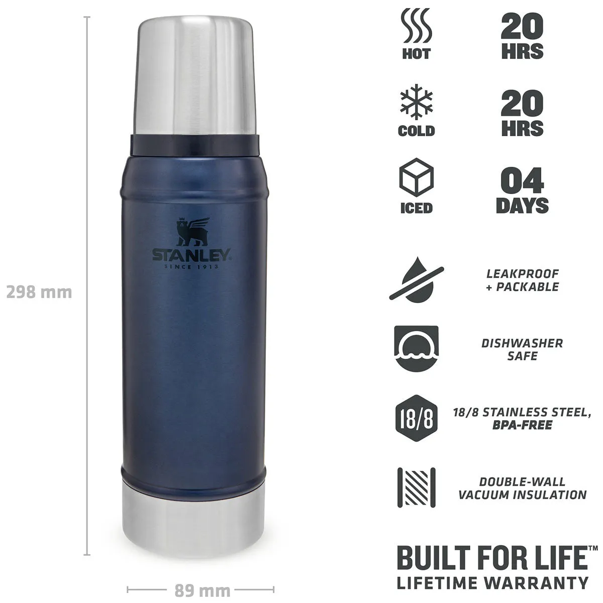 Stanley Classic Legendary Vacuum Thermos Flask 750ml Nightfall