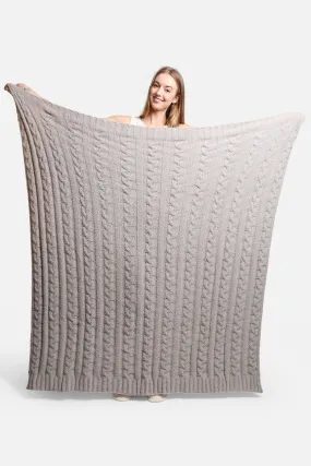 Ultra Luxe Braided Throw Blanket in Gray