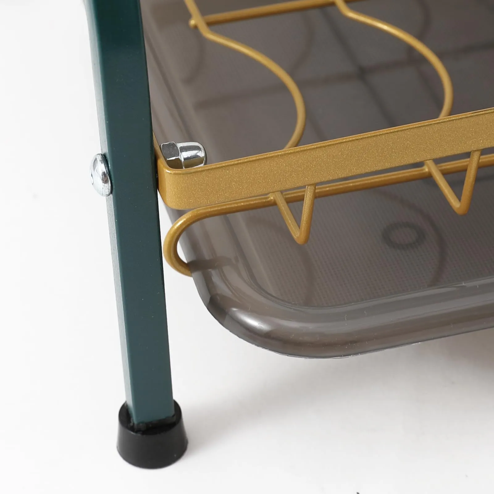 UMAI Kitchen Utensil Organizer | 3-Layer Bowl Holder with Drain Storage | Rust-Resistant Space Saving, Durable, and Stylish (Green Gold)