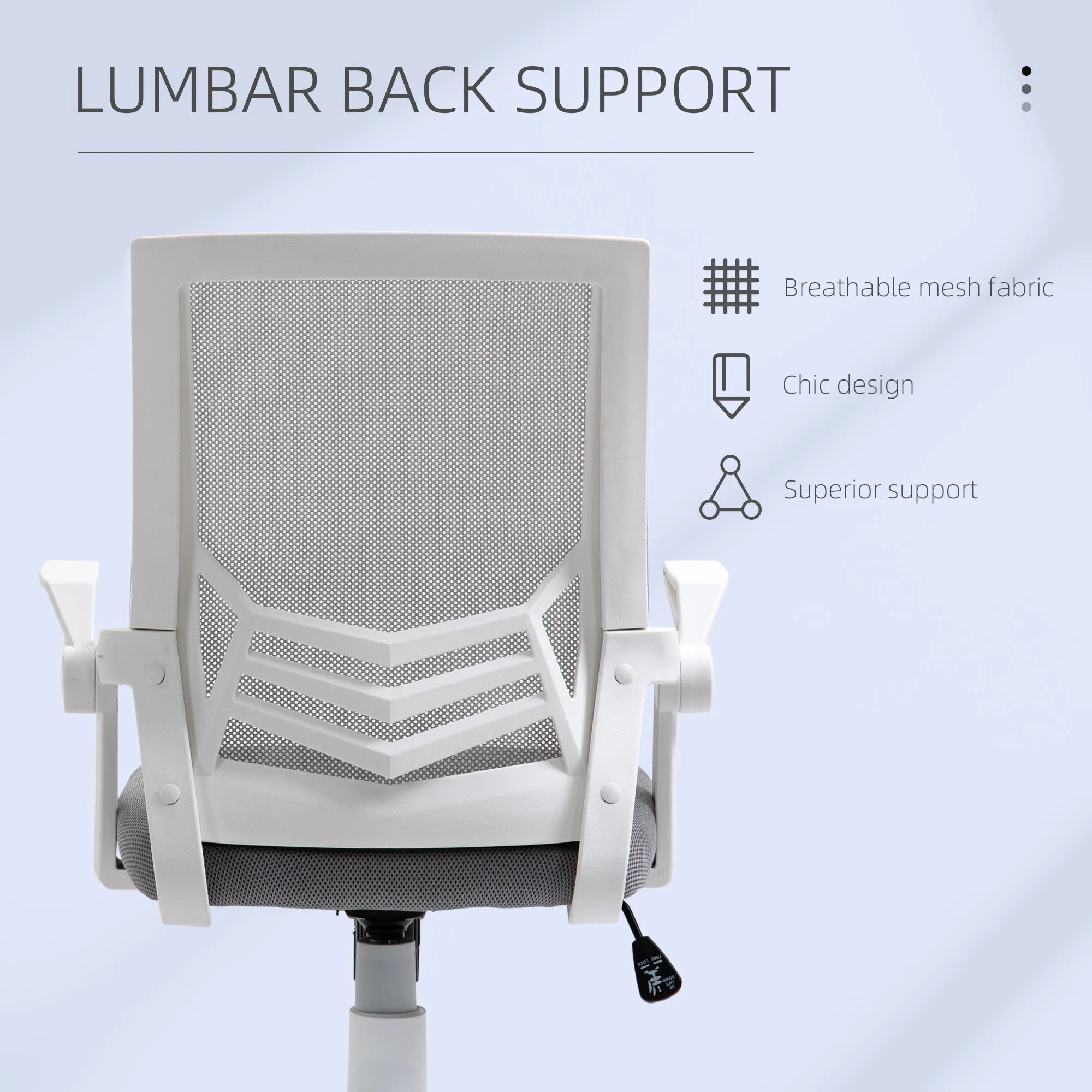 Vinsetto Mesh Office Chair Swivel Task Computer Desk Chair for Home with Lumbar Back Support