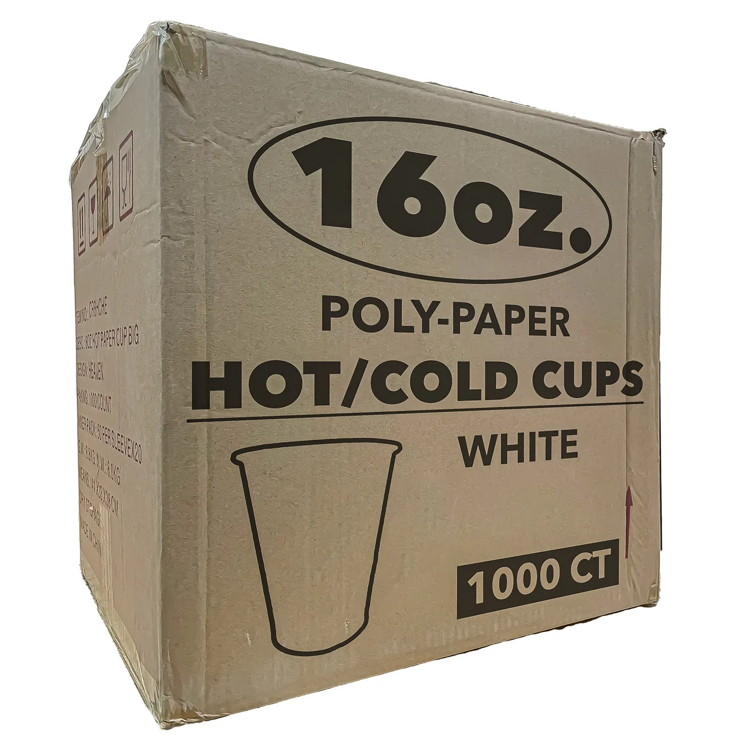 *WHOLESALE* 16 oz. - Disposable - White - Hot/Cold Cups  | 1000 ct.
