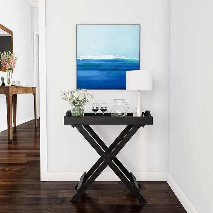WIQOWEG Bed Side Table Living Room Sofa Side Coffee Table for Home | Engineered Wood End Table | Storage for Living Room (Black)