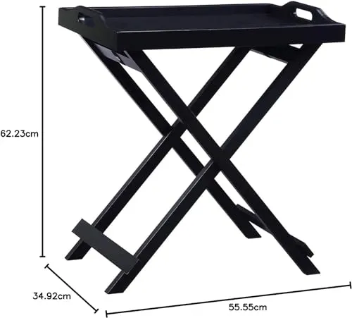 WIQOWEG Bed Side Table Living Room Sofa Side Coffee Table for Home | Engineered Wood End Table | Storage for Living Room (Black)