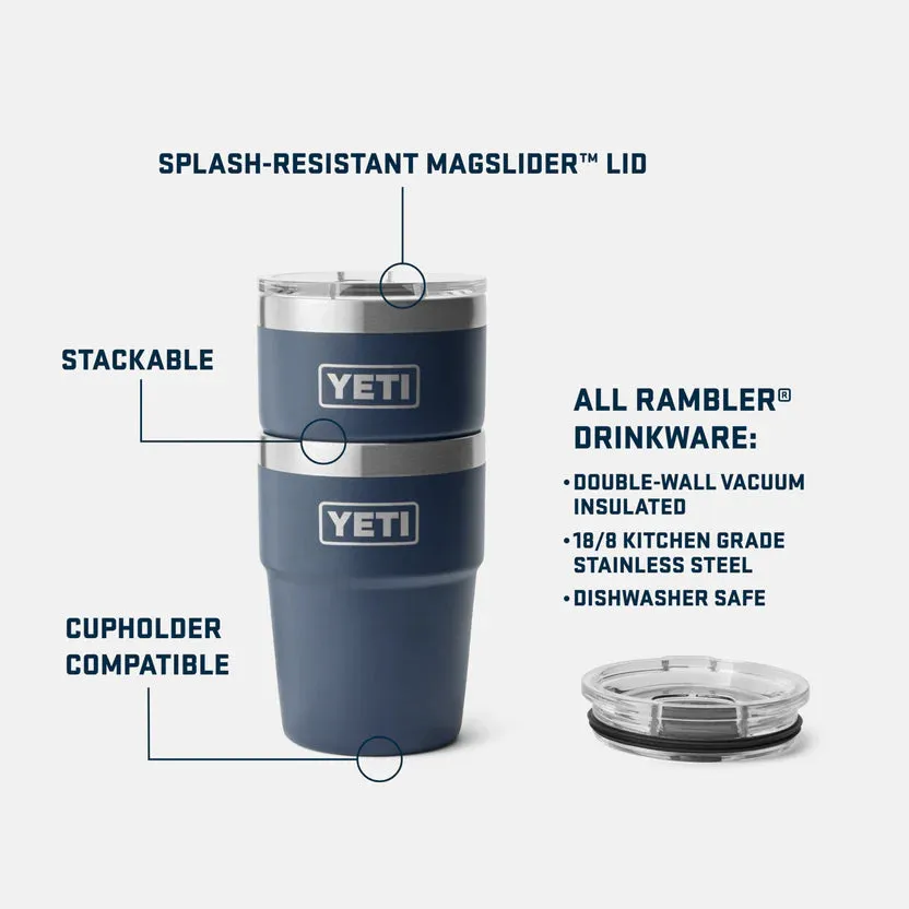 YETI Rambler 16 OZ (473ml) Stackable Cup With Magslider Lid - Black