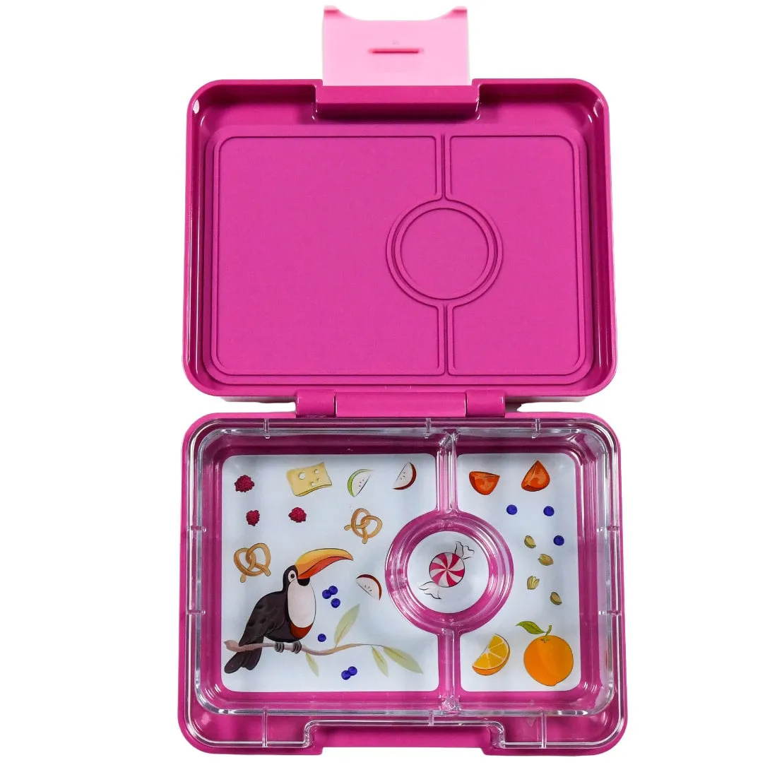 Yumbox Mini Snack 3-Compartment Lunch Box - Malibu Purple Toucan