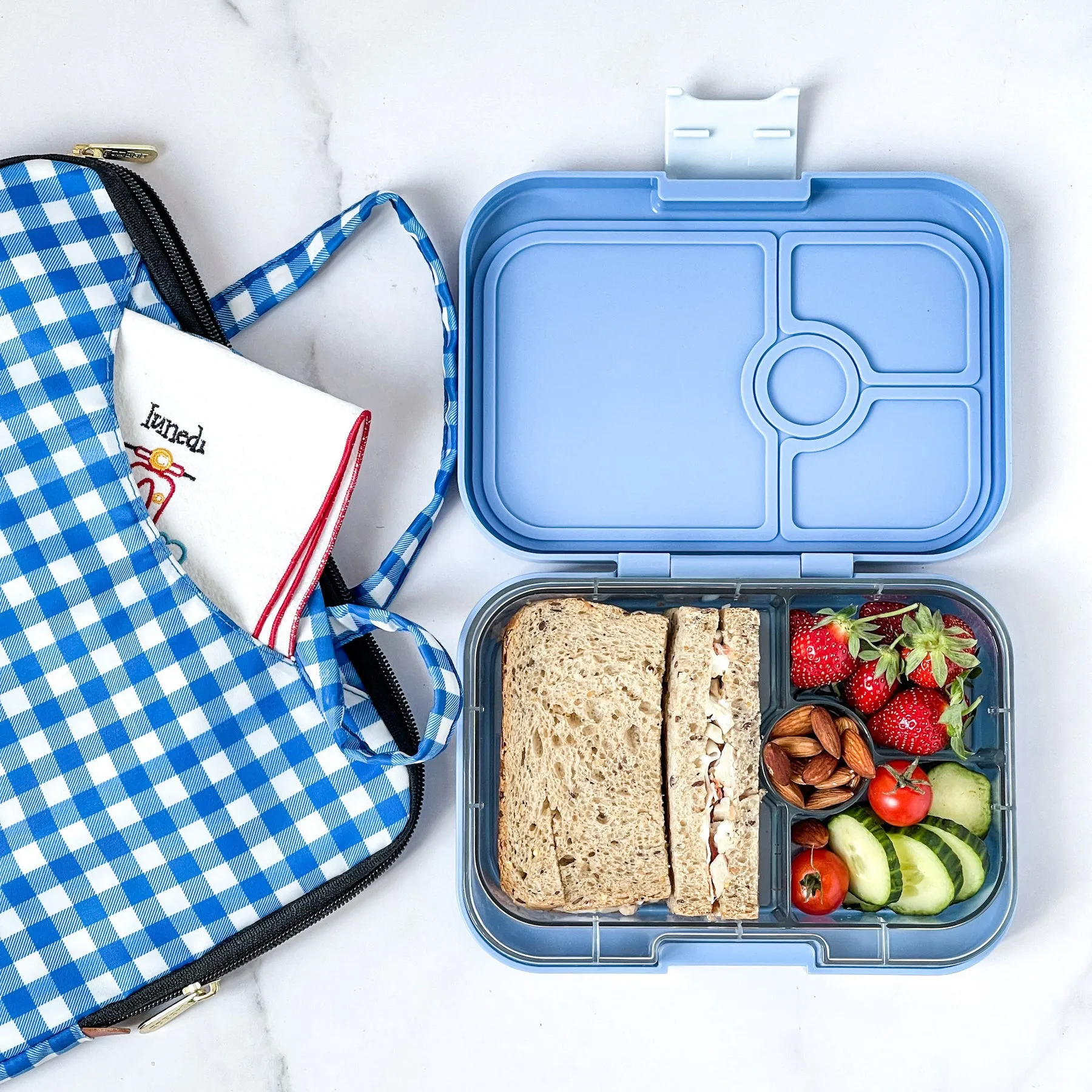 Yumbox Panino - 4 Compartment Lunch Box - Hazy Blue Panther